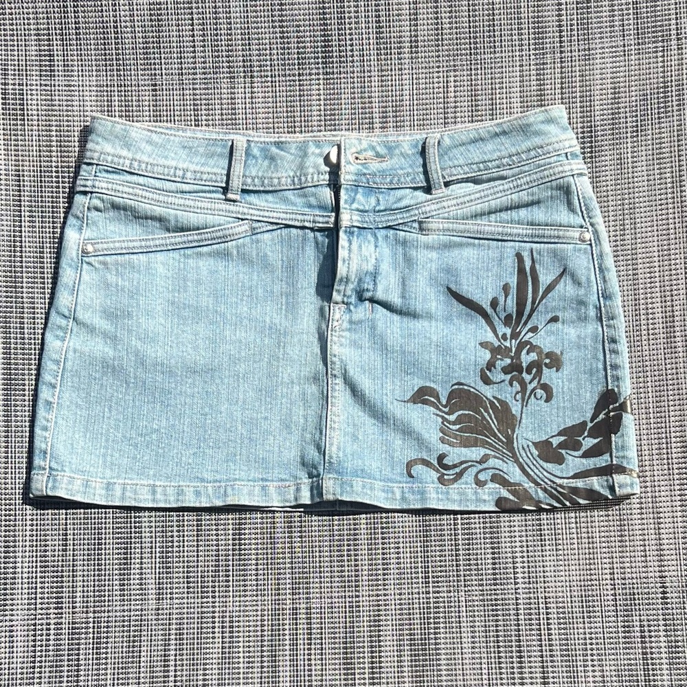 Marithe Francois Girbaud Vintage Mini Denim Skirt Size 28 Waist EUC